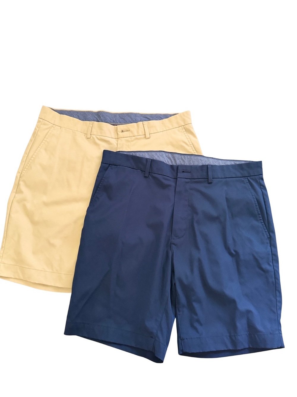 2 pack Size 36 Cremieux Men's Performance Shorts Navy and Khaki Shorts